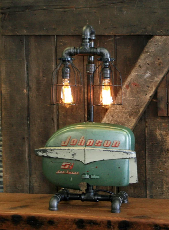 Industrial Lighting for Automotive Manufacturing PlantsSteampunk Industrial / Boat Motor / Johnson / Nautical / Marine / Cabin /  Lamp #2596 sold