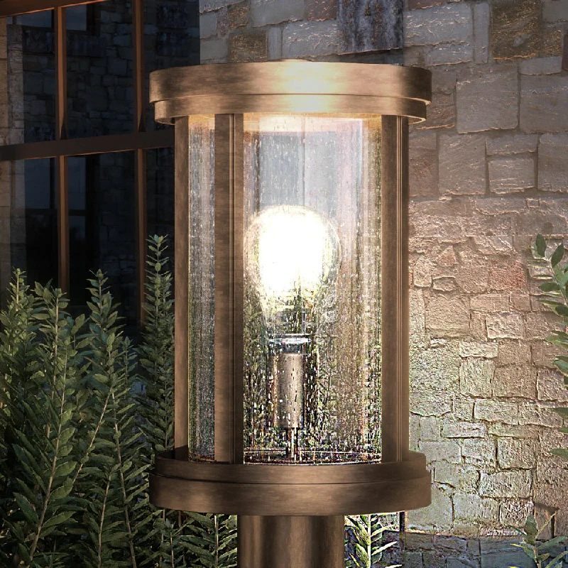 Dust - Resistant Industrial Lighting for Dirty WorkspacesUEX1049 Nautical Outdoor Post Light 15''H x 8''W, Antique Brass Finish, Rockland Collection