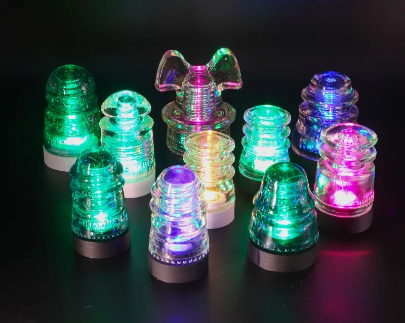 Industrial Lighting for Woodworking FactoriesBattery Powered Lamp Base Set of 5 With Remote for Glass Insulators