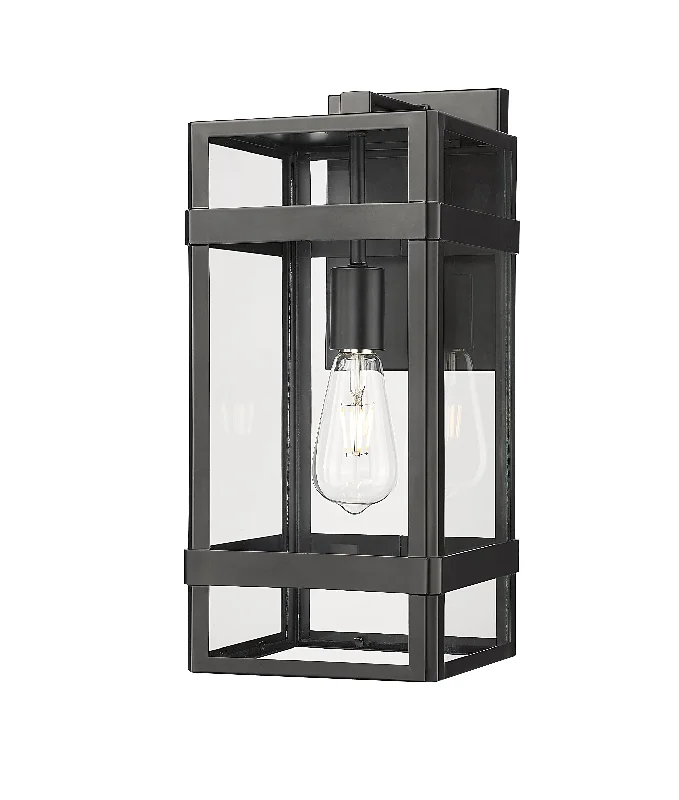 Industrial Wall - Mounted Lighting for Workshop WallsPayton Outdoor Wall Sconce - Powder Coated Black - Clear Glass - 9in. Extension - E26 Medium Base