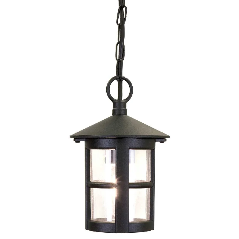 Hereford 1 Light Chain Lantern - Black IP43 E27