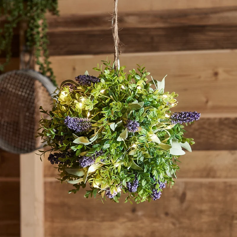 String Lights for Hotel Courtyard Lighting30cm Lavender Topiary Ball Micro Light Bundle