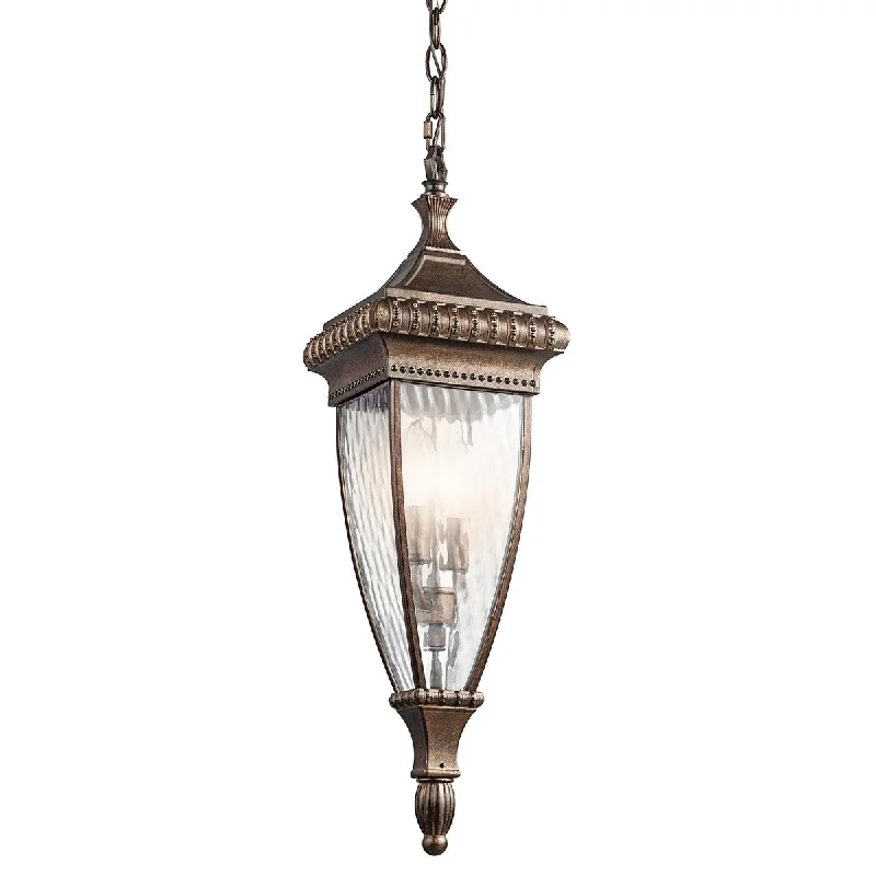 Venetian Rain 2 Light Chain Lantern - Brushed Bronze IP23 E14