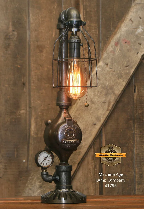 High - Bay LED Industrial Lighting for WarehousesSteampunk Industrial Lamp / Antique Brass Meter and Gauges / Lamp #1796 - Sold