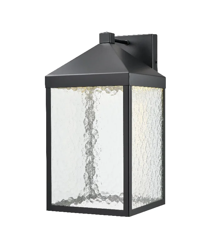 Dust - Resistant Industrial Lighting for Dirty WorkspacesAaron Outdoor Wall Lamp - Powder Coated Black - Clear Textured Glass - 12W Integrated LED Module - 1300 Lm - 10.5in. Extension - 3000K Warm White