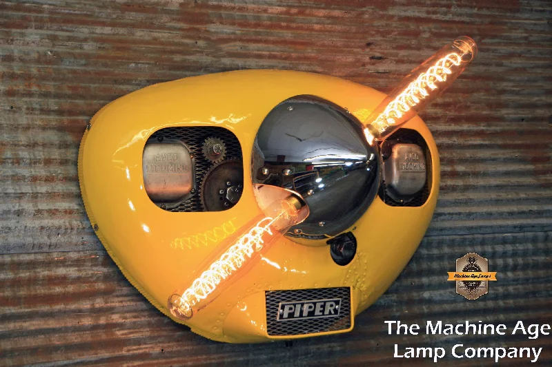 Industrial Wall - Mounted Lighting for Workshop WallsSteampunk Industrial / Aviation / Wall Light Lamp / Piper Tri-Pacer  / Airplane Cowling / Lamp #dc104 sold