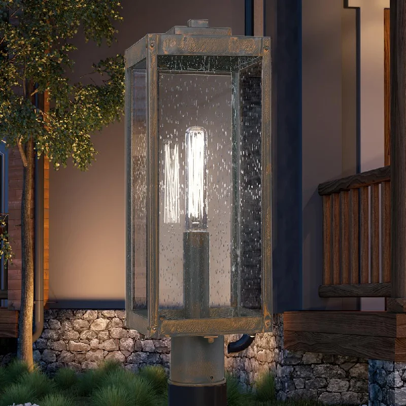 Adjustable Industrial Lighting for Flexible IlluminationUQL1630 Modern Farmhouse Outdoor Post Light 21.25''H x 7''W, Bygone Bronze Finish, Quincy Collection