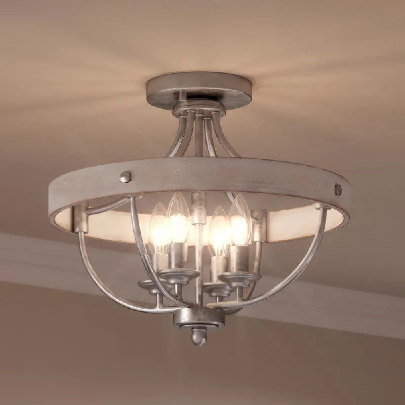 Explosion - Proof Industrial Lighting for Hazardous LocationsUHP3440 French Rustic Ceiling Light, 12.625"H x 15.25"W, Galvanized Steel Finish, Adelaide Collection