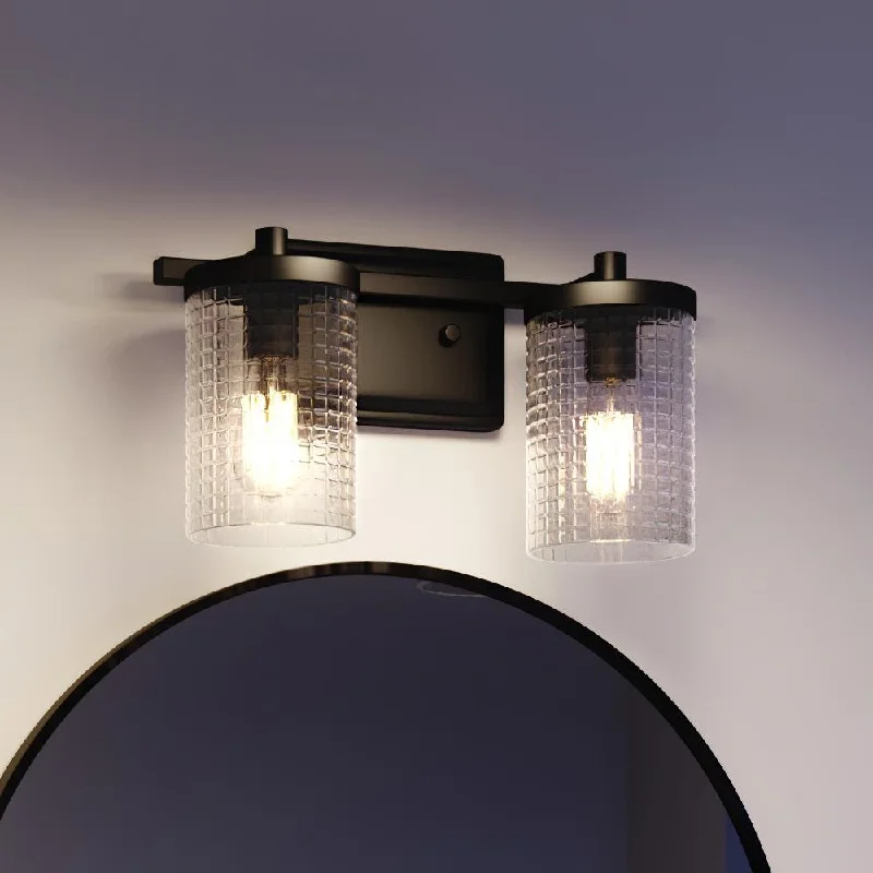 Industrial Lighting for Automotive Manufacturing PlantsUHP3631 Traditional Bath Vanity Light, 7.75"H x 13.125"W, Midnight Black Finish, Bismarck Collection