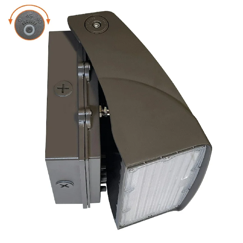 Low - Bay Industrial Lighting Fixtures for Small Factories80W/70W/60W LED Full Cutoff Wall Adjustable Wallpacks  - Bronze
