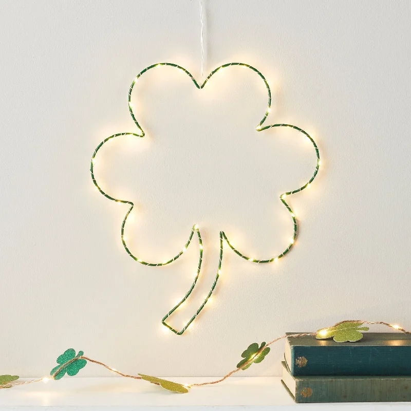 Fairy String Lights for Bedroom DecorLight Up Shamrock St Patricks Day Decoration