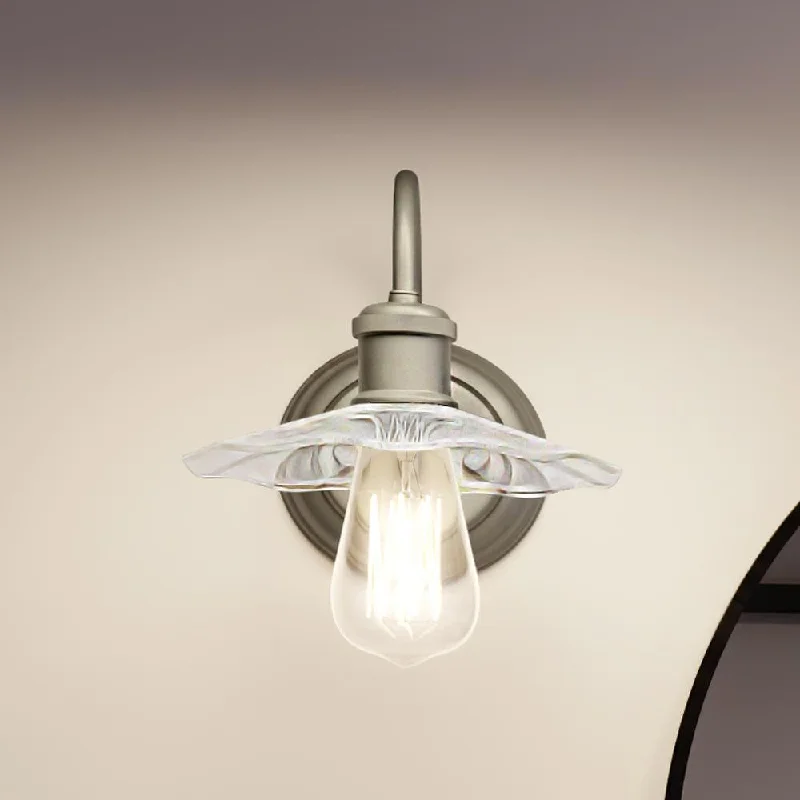 Industrial Lighting for Food Processing FactoriesUHP3660 Vintage Bath Vanity Light, 7.5"H x 7.5"W, Aged Nickel Finish, Victoria Collection