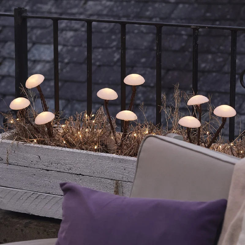 Solar - Powered String Lights for Energy - Saving Backyards9 Mushroom Solar Stake Lights