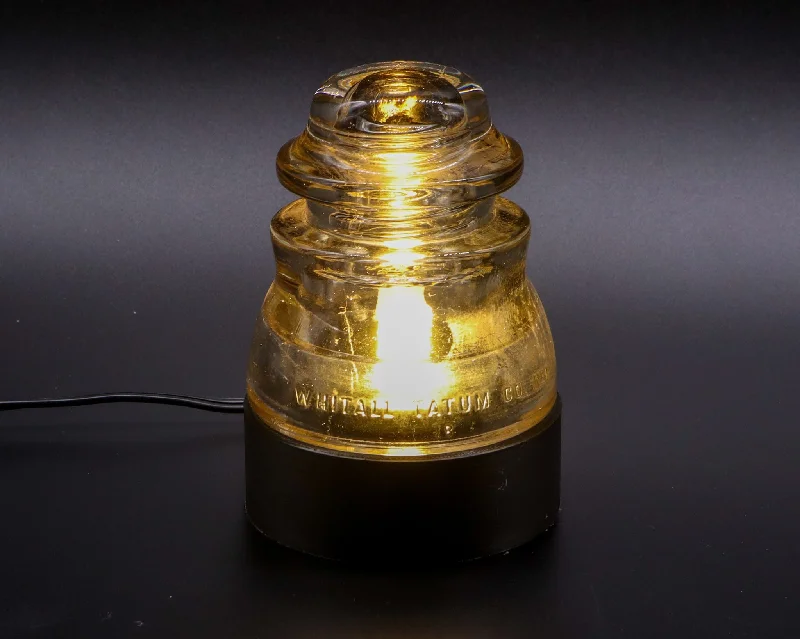 Industrial Emergency Lighting for Safety in FactoriesLamp Base for WHITALL TATUM CO. NO 1 Glass Insulators, Industrial Lighting, Man Cave Decor