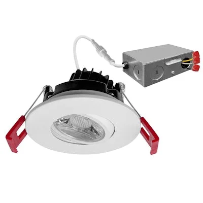String Lights for Camping TripsEnvision LED-DLJBX-ADJ-3-6W-3WD-WH-R 3" Gimbal Downlight: SnapTrim-Line - White