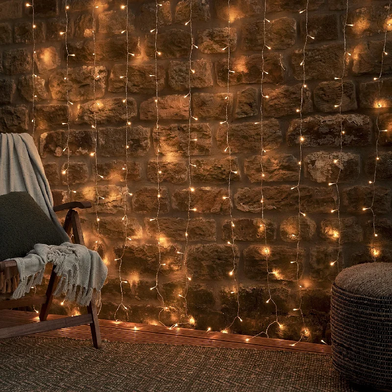 String Lights with Edison Bulbs for Rustic AmbianceDual Colour LED Warm White & White Curtain Lights With Remote Control 2m x 2m