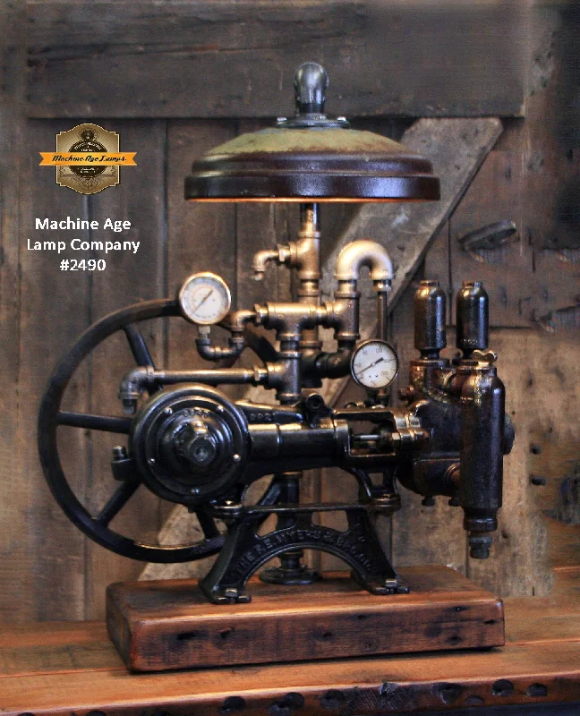 Industrial Lighting with High CRI (Color Rendering Index) for True Color PerceptionSteampunk Industrial / Machine Age Lamp / Antique F.E. Myers  / Well Pump / Farm  / Barnwood / #2490 sold