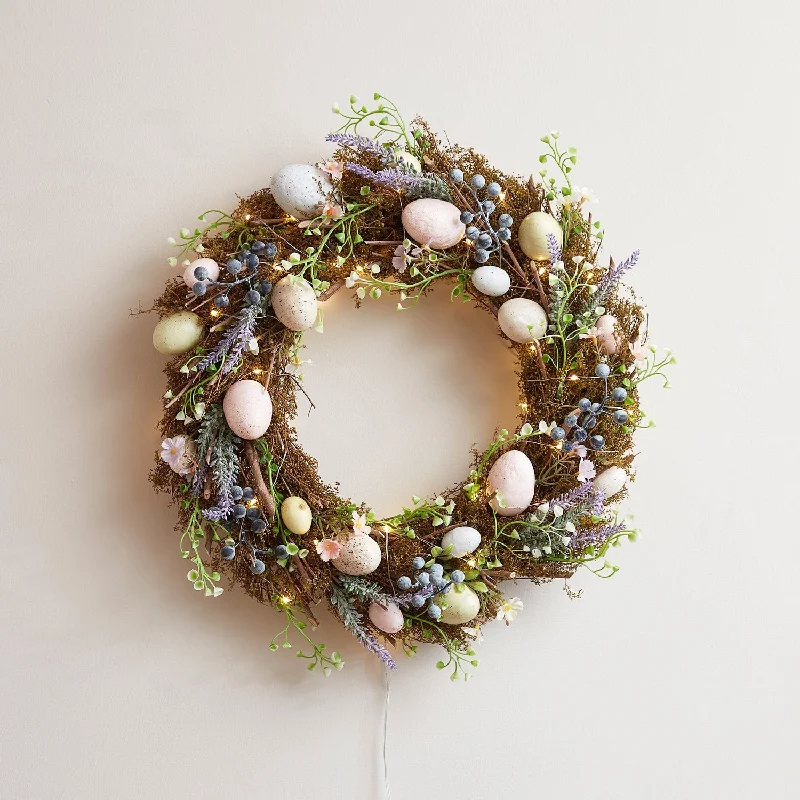 Battery - Operated String Lights for Indoor Use43cm Mossy Easter Wreath Micro Light Bundle