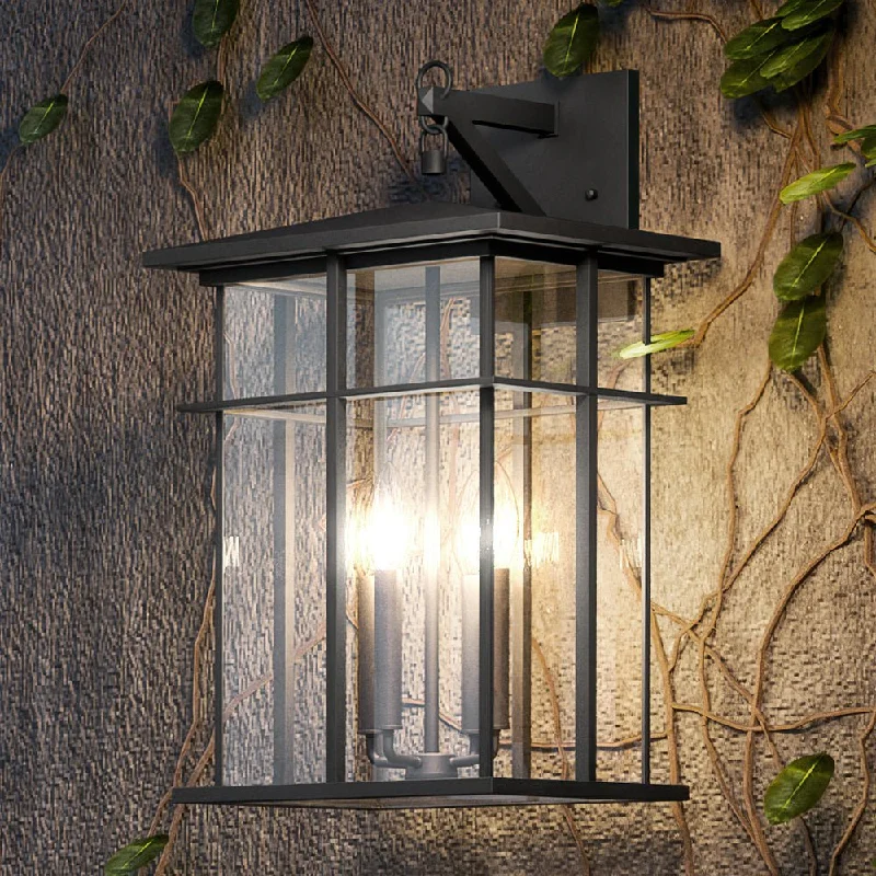 Durable Industrial Lighting for Harsh EnvironmentsUEX1008 Craftsman Outdoor Wall Sconce 20''H x 11''W, Matte Black Finish, Milwaukee Collection