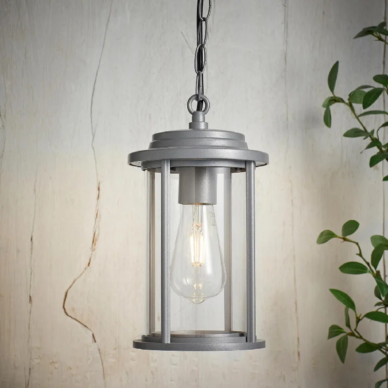String Lights for Outdoor Dining AreasGrey Lantern Outdoor Pendant Light