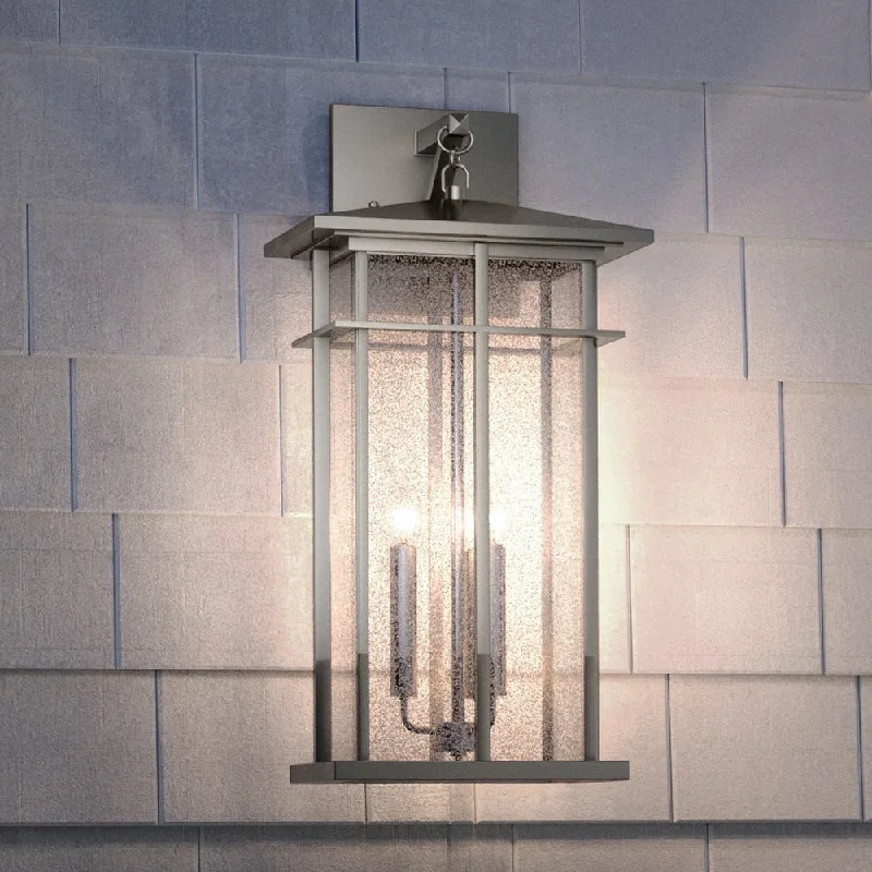 Energy - Efficient Industrial Lighting for Cost - SavingsUEX1003 Craftsman Outdoor Wall Sconce 22''H x 9''W, Burnished Aluminum Finish, Milwaukee Collection
