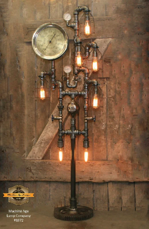 Industrial Lighting for Automotive Manufacturing PlantsIndustrial Steampunk / Antique Steam Gauge / Gear / St Louis / Floor Lamp #1872