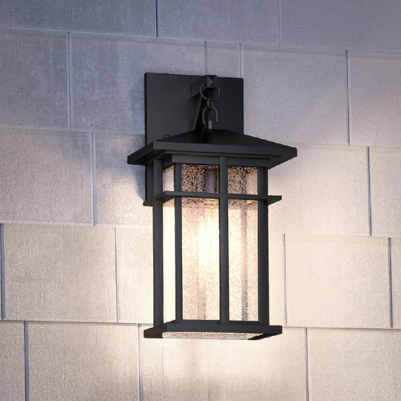 Industrial Lighting for Pharmaceutical ManufacturingUEX1009 Craftsman Outdoor Wall Sconce 14''H x 7''W, Matte Black Finish, Milwaukee Collection