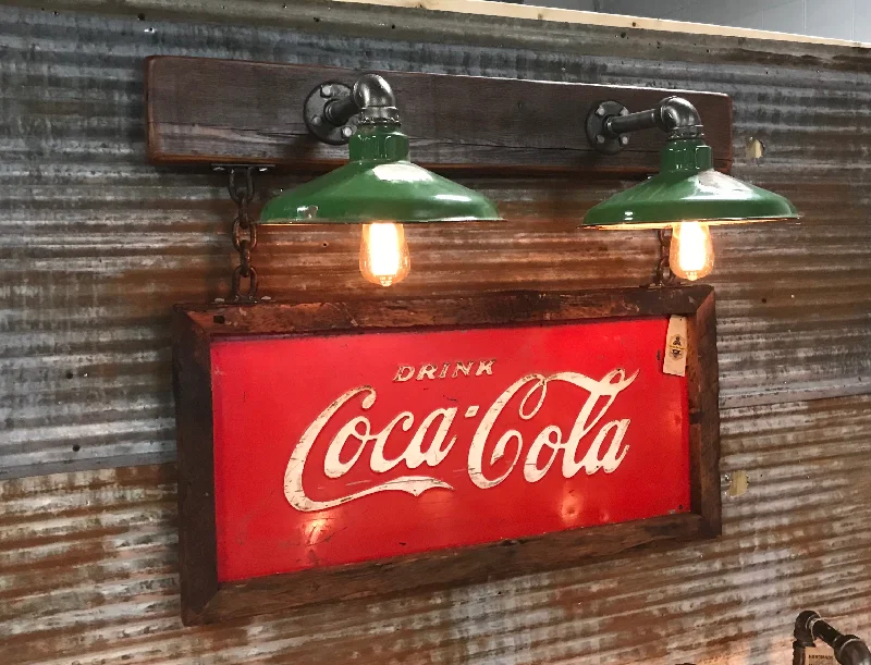 Dust - Resistant Industrial Lighting for Dirty WorkspacesSteampunk Industrial Wall Sconce Coke Sign Lamp #2001 sold