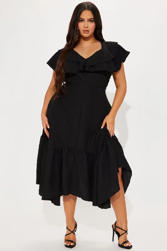 Addison Airflow Midi Dress - Black