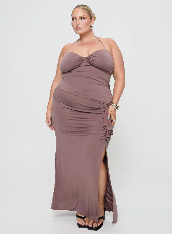 Destinations Maxi Dress Mauve Curve