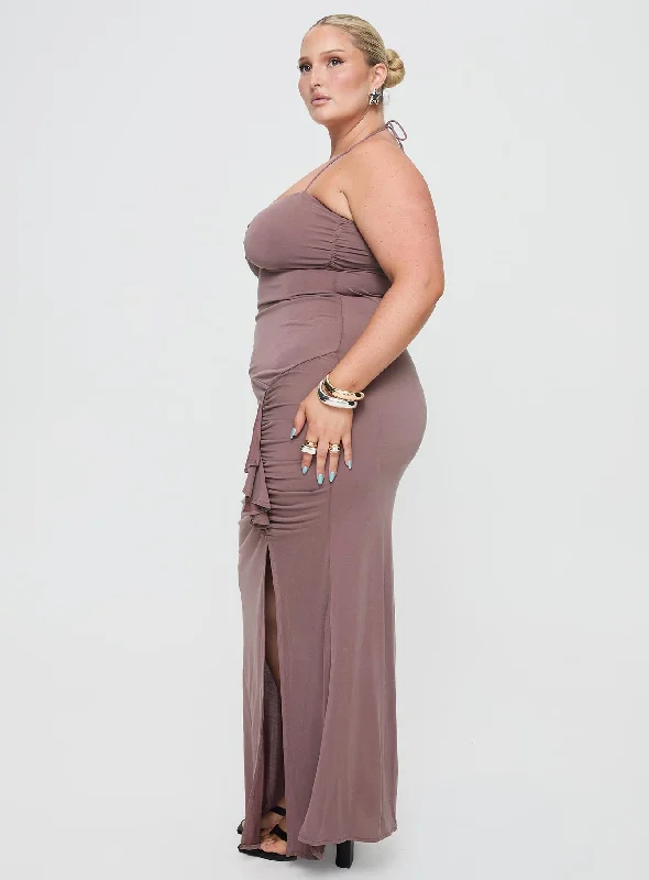 Destinations Maxi Dress Mauve Curve