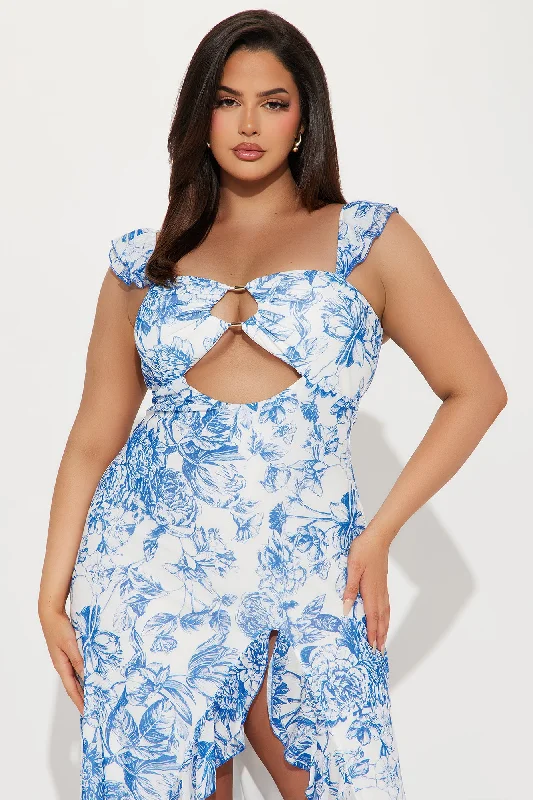 Estée Floral Maxi Dress - Blue/combo