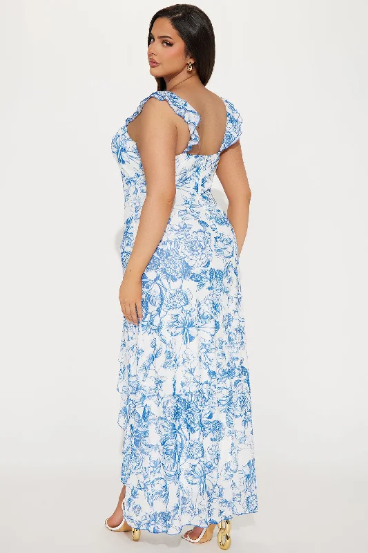 Estée Floral Maxi Dress - Blue/combo