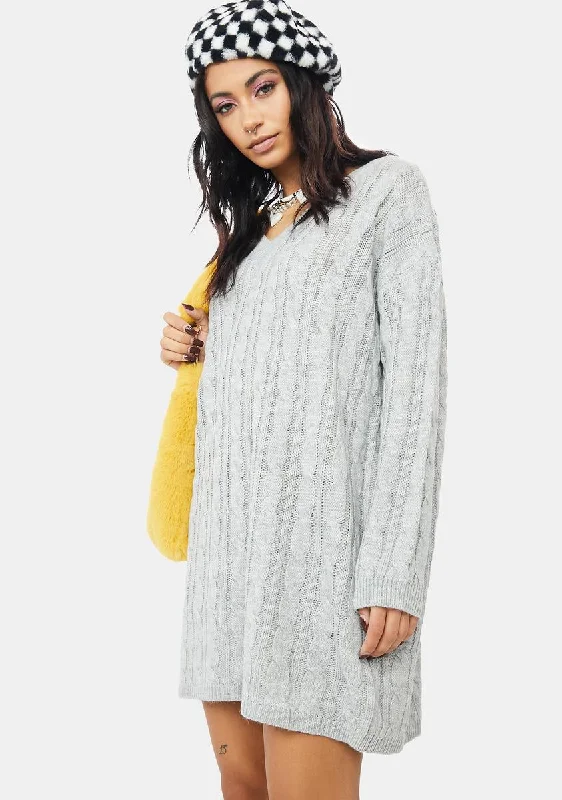 Gloomy Cuddle Weather Sweater Dress