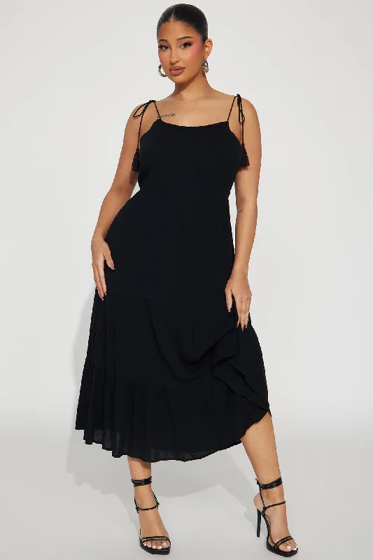 Hailey Midi Dress - Black