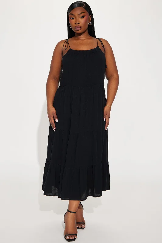 Hailey Midi Dress - Black