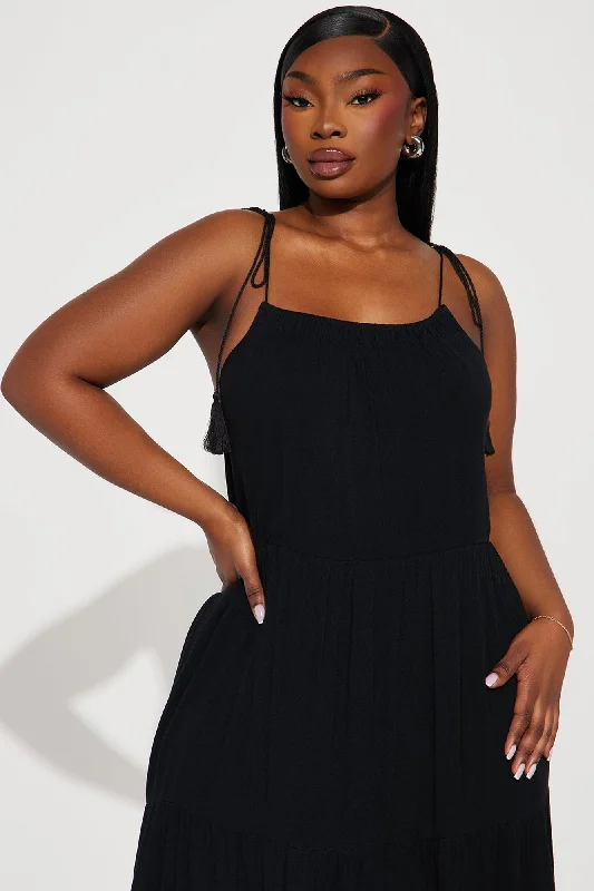 Hailey Midi Dress - Black