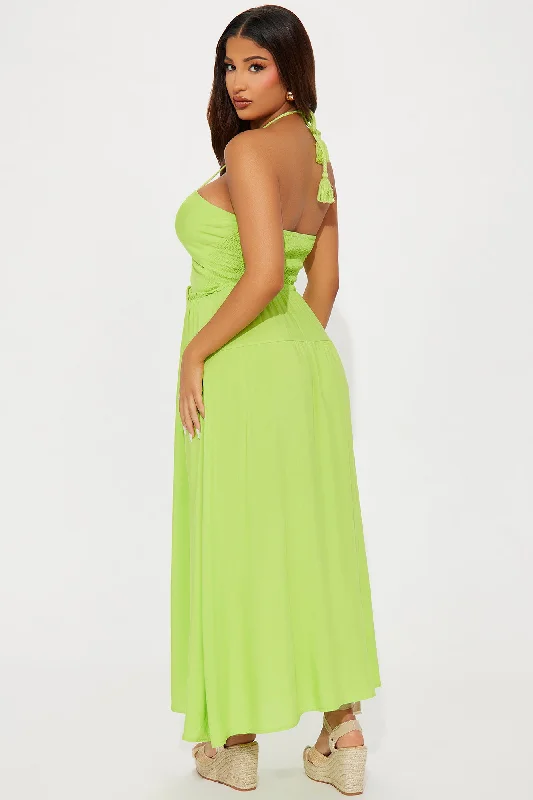 Isla Cut Out Maxi Dress - Lime