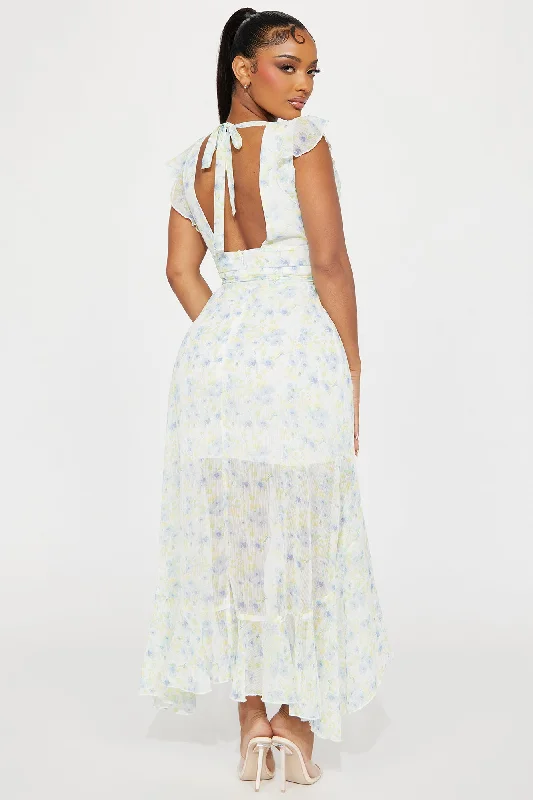 Kacie Chiffon Maxi Dress - Blue/combo