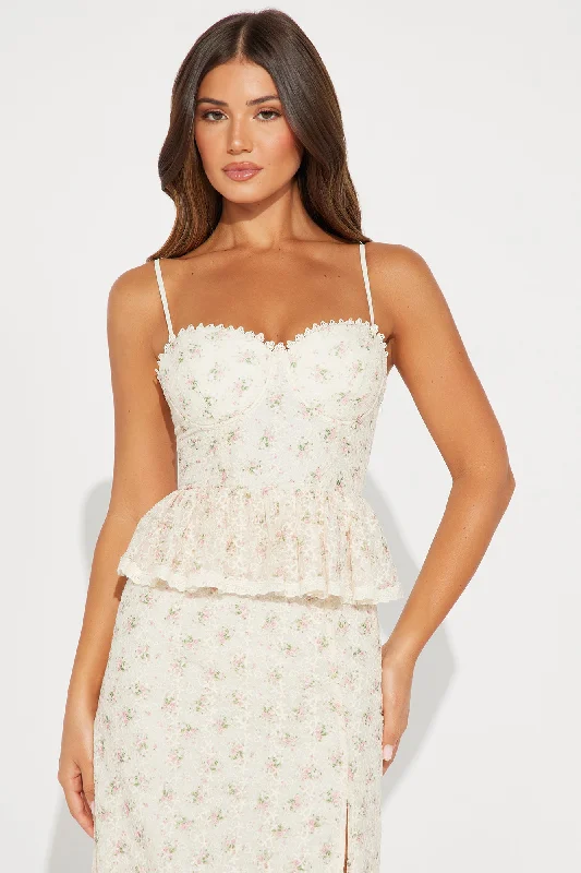 Raya Embroidered Maxi Dress - Cream/combo