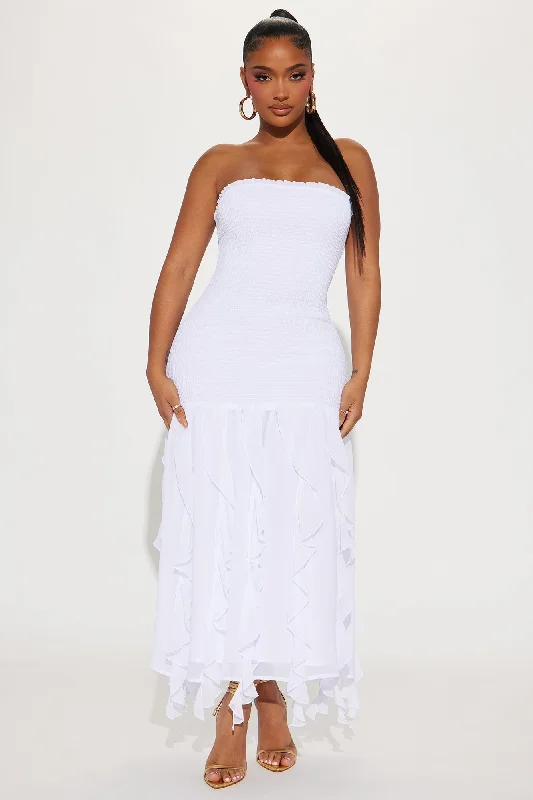 Stella Chiffon Maxi Dress - White