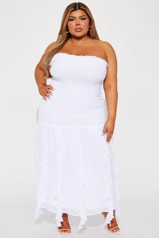 Stella Chiffon Maxi Dress - White