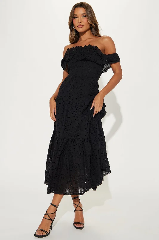 Stephanie Tiered Maxi Dress - Black