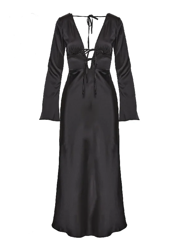 Tashey Bias Cut Maxi Dress Black