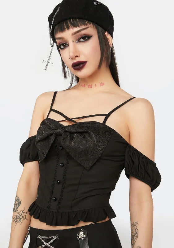 Gothic Cold Shoulder Top