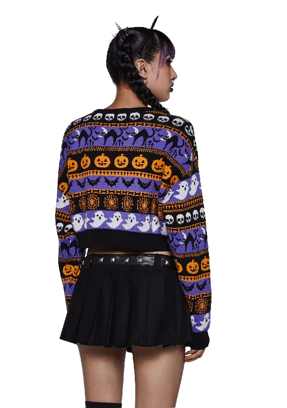 Night Of Spooks Crop Sweater