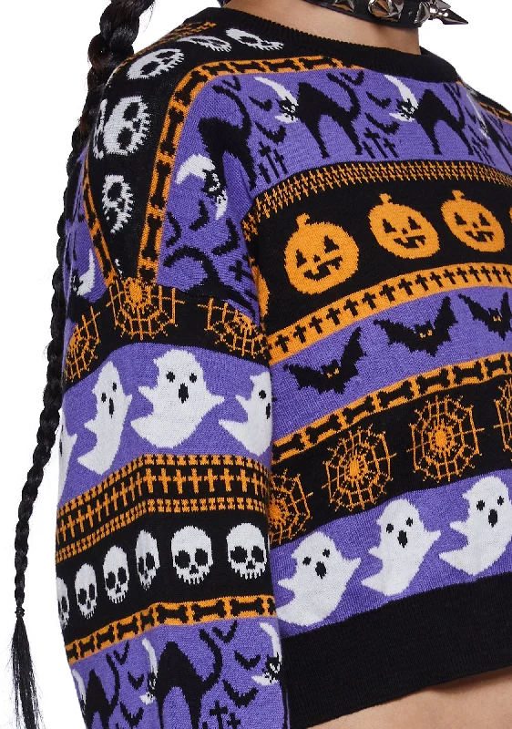 Night Of Spooks Crop Sweater