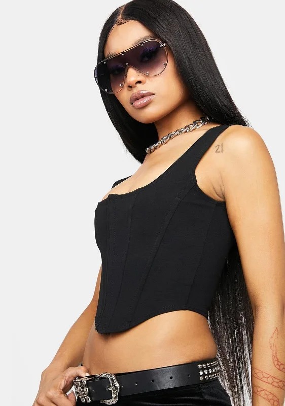 Noir Total Judgement Corset Crop Top