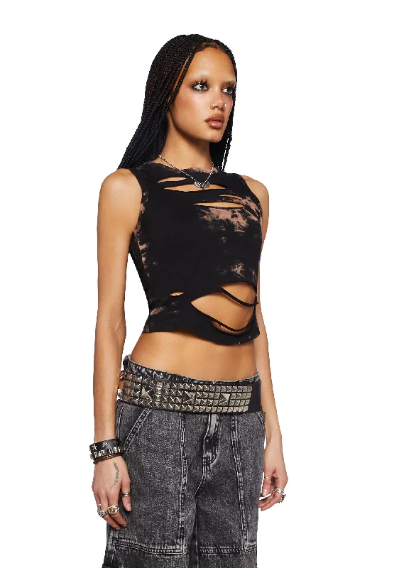 Pixie Problems Distressed Crop Top