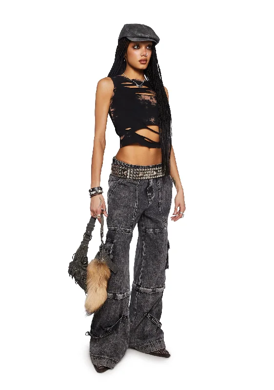 Pixie Problems Distressed Crop Top